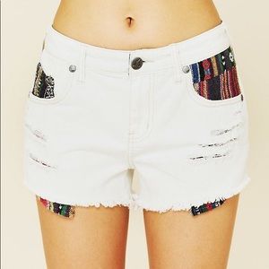 Free People Rugged Ripped Baja Denim Shorts